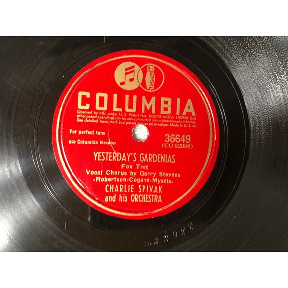 Charlie Spivak White Christmas/Yesterday's Gardenias 10" 78 RPM‎ COLUMBIA 36649 - Picture 1 of 10